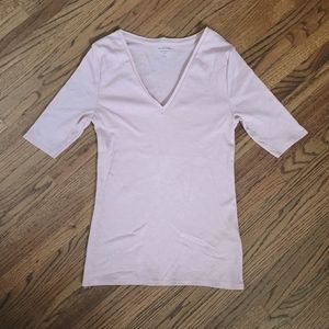 Half sleeve cotton V-neck
